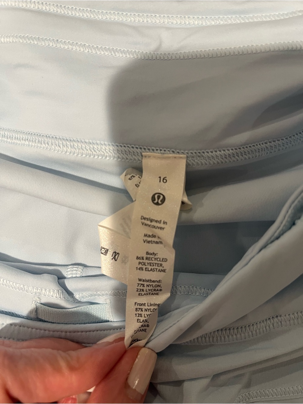 Lululemon NWT Light Blue Skort SZ 16 - Picture 7 of 7